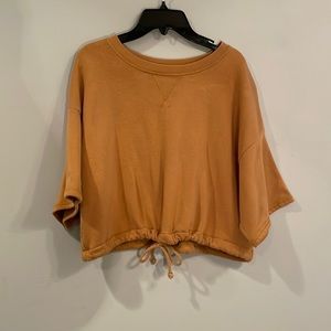 Deep Yellow Short Sleeve Sweatshirt Top